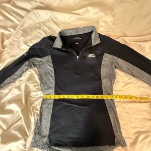 Sport-Tek Women's Long Sleeve Tee - Black and Gray With Ford Logo